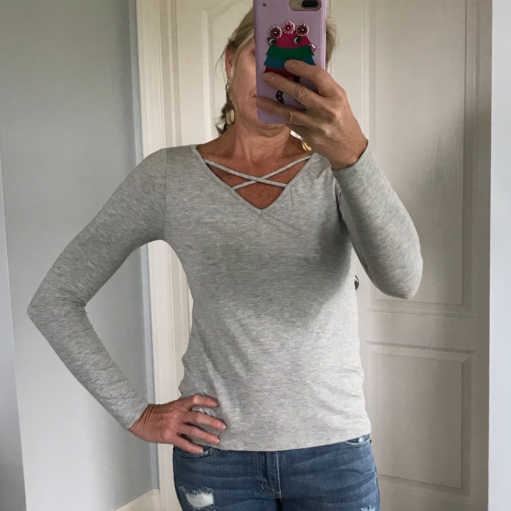Light Grey Long Sleeve Top - Picture 5 of 7